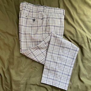Saville Row Blue Plaid Suit Pants W34 L32